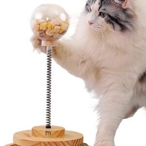 Marchul Cat Ball Toy with Treat Ball, Cat Treat Dispenser Toy with Roller Track Balls Catnip Balls, Interactive Cat Toys Wooden for Indoor Cats Kitten, Cat...